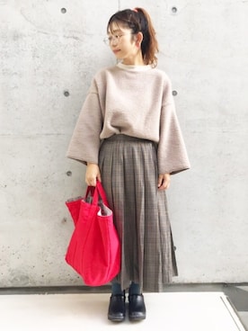 「yuni」｜「アイテム（アクセサリー）」を使った、higumarukaさん（レディース・153cm）の秋コーディネート