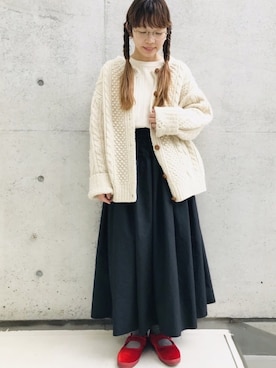 「カンフーシューズ」｜higumarukaさん（レディース・153cm）の冬コーディネート