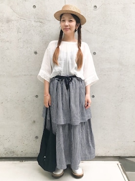 「cikolata（チコラータ）のアイテム」を使った、higumarukaさん（レディース・153cm）の夏コーディネート