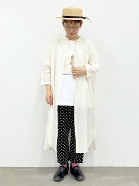 「yuni」｜「アイテム（帽子）」を使った、higumarukaさん（レディース・153cm）の春コーディネート