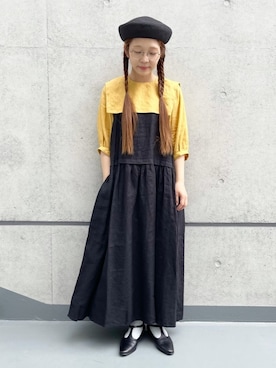 「chambre de charme（シャンブルドゥシャーム）のアイテム（ワンピース）」を使った、higumarukaさん（レディース・153cm）の春コーディネート