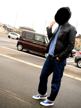 「ct70」｜「アイテム（ライダースジャケット）」を使った、りゅーさん（メンズ・179cm）の春コーディネート