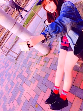 「axes femme（アクシーズファム）のアイテム（スニーカー）」を使った、圧倒的れーぬさん（レディース・164cm）の春コーディネート