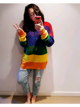 「Kawaii」｜「アイテム（スウェット）」を使った、Perriさん（レディース・168cm）の春コーディネート