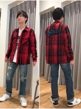 「HYSTERIC GLAMOUR（ヒステリックグラマー）のHG テープベルト（ベルト、ブラック系）」を使った、しゅう。さん（メンズ・165cm）の秋コーディネート