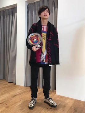 「アイテム（モカシン/デッキシューズ）」を使った、しゅう。さん（メンズ・168cm）の秋コーディネート