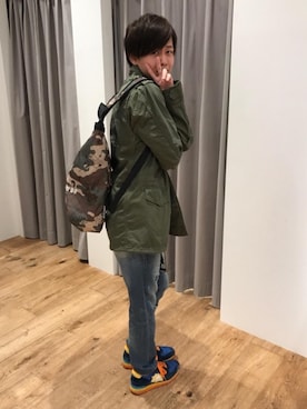 「HYSTERIC GLAMOUR（ヒステリックグラマー）のCORDURA サック（バックパック/リュック、その他）」を使った、しゅう。さん（メンズ・165cm）の秋コーディネート