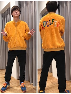 「HYSTERIC GLAMOUR（ヒステリックグラマー）のHYS SPORTS LOGOスウェットパンツ（その他パンツ、ブラック系）」を使った、しゅう。さん（メンズ・165cm）の秋コーディネート