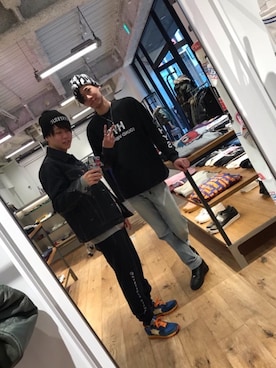 「HYSTERIC GLAMOUR（ヒステリックグラマー）のデニムトラッカージャケット（デニムジャケット、ブルー系）」を使った、しゅう。さん（メンズ・165cm）の冬コーディネート