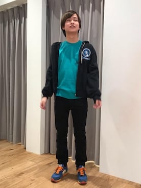 「HYSTERIC GLAMOUR（ヒステリックグラマー）のPARANOID LETTER BOX ポケット付きTシャツ（Tシャツ/カットソー、グリーン系）」を使った、しゅう。さん（メンズ・165cm）の春コーディネート