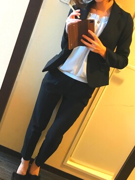 「おちびさん」｜「アイテム（スーツジャケット）」を使った、しんしあさん（レディース・151cm）の冬コーディネート