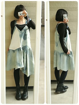 「ブリーチデニム」｜「アイテム（ブーツ）」を使った、しぃｏさん（レディース・159cm）の秋コーディネート