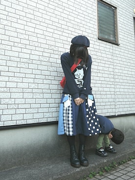 「にらめっこーで」｜「アイテム（その他）」を使った、しぃｏさん（レディース・159cm）の冬コーディネート