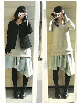 「ブリーチデニム」｜「アイテム（その他）」を使った、しぃｏさん（レディース・159cm）の冬コーディネート