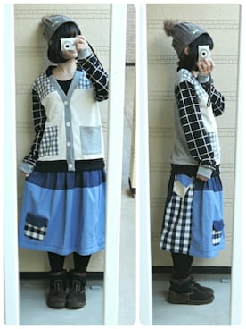 「NIRAME.CO（ニラメッコ）のアイテム（帽子）」を使った、しぃｏさん（レディース・159cm）の冬コーディネート