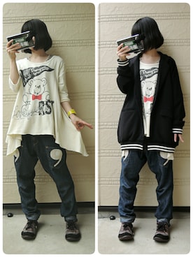 「ha | za | ma（ハザマ）のアイテム（ジャケット/アウター）」を使った、しぃｏさん（レディース・159cm）の春コーディネート