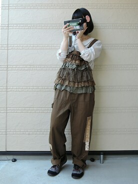 「RehersalL（リハーズオール）のアイテム（オールインワン・サロペット）」を使った、しぃｏさん（レディース・159cm）の春コーディネート