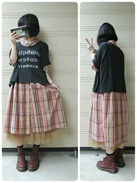 「kuskus（クスクス）のアイテム」を使った、しぃｏさん（レディース・159cm）の秋コーディネート