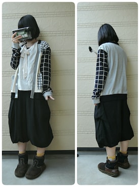 「ボウタイ」｜しぃｏさん（レディース・159cm）の秋コーディネート