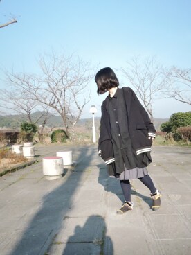 「ha | za | ma（ハザマ）のアイテム（ジャケット/アウター）」を使った、しぃｏさん（レディース・159cm）の冬コーディネート