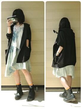 「ブリーチデニム」｜「アイテム（その他アウター）」を使った、しぃｏさん（レディース・159cm）の春コーディネート