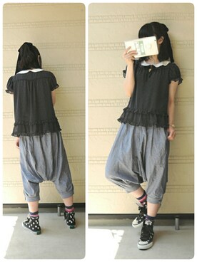 「YOiM furfur（ヨインファーファー）のアイテム」を使った、しぃｏさん（レディース・159cm）の夏コーディネート