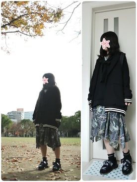 「ha | za | ma（ハザマ）のアイテム（ジャケット/アウター）」を使った、しぃｏさん（レディース・159cm）の秋コーディネート