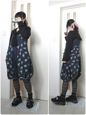 「ha | za | ma（ハザマ）のアイテム（スウェット）」を使った、しぃｏさん（レディース・159cm）の冬コーディネート