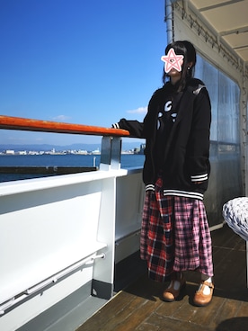 「ha | za | ma（ハザマ）のアイテム（ジャケット/アウター）」を使った、しぃｏさん（レディース・159cm）の冬コーディネート