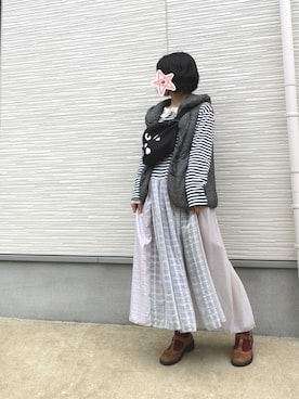 「にゃー」｜「アイテム（ワンピース/ドレス）」を使った、しぃｏさん（レディース・159cm）の春コーディネート