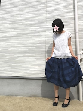 「tsumori chisato WALK（ツモリチサトウォーク）のアイテム（パンプス）」を使った、しぃｏさん（レディース・159cm）の夏コーディネート