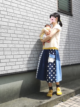「NIRAME.CO（ニラメッコ）のアイテム（スカート）」を使った、しぃｏさん（レディース・159cm）の夏コーディネート