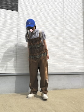 「RehersalL（リハーズオール）のアイテム（オールインワン・サロペット）」を使った、しぃｏさん（レディース・159cm）の夏コーディネート