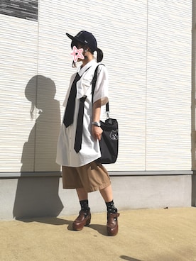 「ha/za/ma」｜しぃｏさん（レディース・159cm）の夏コーディネート