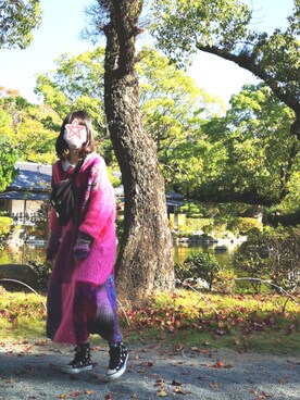 「にゃー」｜「アイテム（ワンピース/ドレス）」を使った、しぃｏさん（レディース・159cm）の冬コーディネート