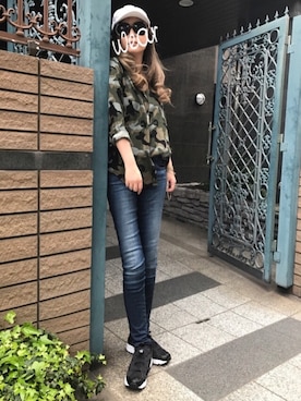 「Reebok（リーボック）のユニセックス リーボック インスタ ポンプフューリー ブラック Reebok INSTAPUMP FURY OG V65750（スニーカー）」を使った、noah🐈さん（レディース・160cm）の春コーディネート