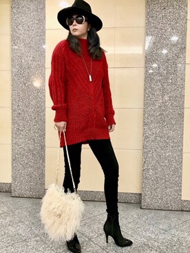 「ゆるニット」｜「アイテム（ブーティ）」を使った、noah🐈さん（レディース・160cm）の秋コーディネート