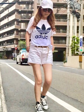 「CONVERSE（コンバース）のCONVERSE ALL STAR　ハイカットスニーカー（スニーカー）」を使った、noah🐈さん（レディース・160cm）の夏コーディネート