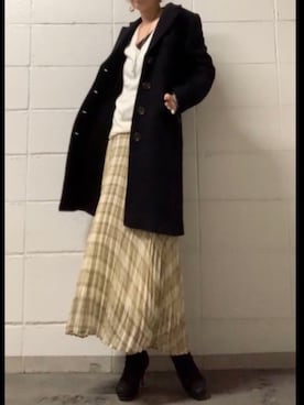 「Max Mara（マックスマーラ）のアイテム（チェスターコート）」を使った、noah🐈さん（レディース・160cm）の冬コーディネート