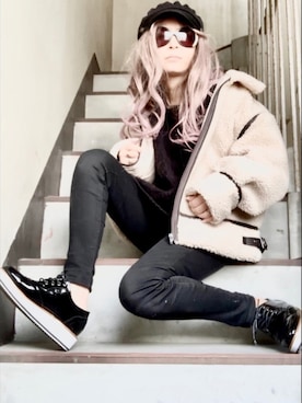 「オーバーコート」｜「アイテム（ブルゾン）」を使った、noah🐈さん（レディース・160cm）の冬コーディネート