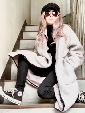 「DINNER（ディナー）のアイテム」を使った、noah🐈さん（レディース・160cm）の冬コーディネート