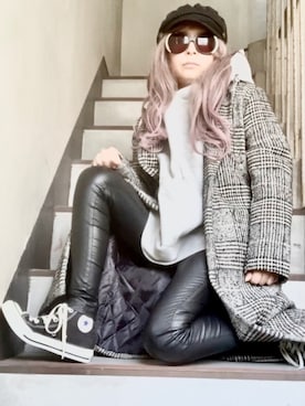 「Java（ジャバ）の《JaVaジャバ コラボ》大人カジュアル。ダンボールニットリブパーカー（パーカー）」を使った、noah🐈さん（レディース・160cm）の冬コーディネート