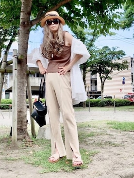 「sakishimatokyo（サキシマトーキョー）のアイテム（パンツ）」を使った、noah🐈さん（レディース・160cm）の夏コーディネート