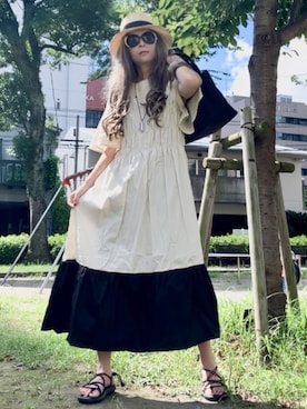 「plume blanche（プリュムブランシュ）のアイテム（帽子）」を使った、noah🐈さん（レディース・160cm）の夏コーディネート