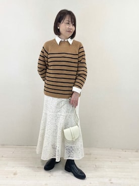 「NOLLEY’S（ノーリーズ）のアイテム（ニット/セーター）」を使った、NOLLEY'Sさん（レディース・153cm）の冬コーディネート