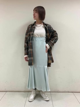 「2wayワンピース」｜「アイテム（ブルゾン）」を使った、NOLLEY'Sさん（レディース・158cm）の冬コーディネート