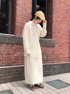 「ハンチング」｜「アイテム（キャップ）」を使った、zumiさん（レディース・160cm）の春コーディネート