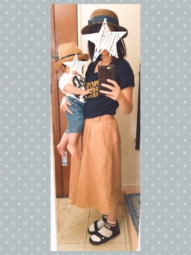 「POU DOU DOU（プードゥドゥ）のアイテム（ハット、ブラウン系）」を使った、サキさん（レディース）の夏コーディネート