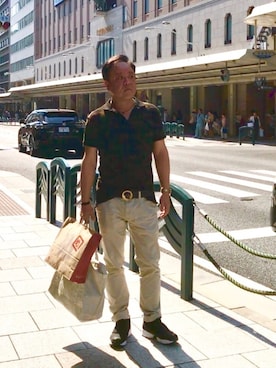 「アイテム（チノパンツ）」を使った、かつさん（メンズ・174cm・50代）の春コーディネート