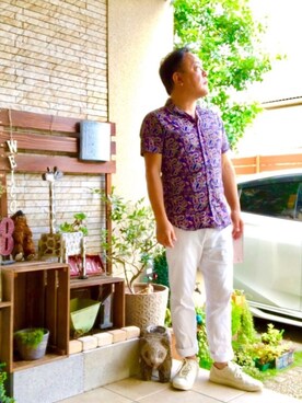 「アイテム（チノパンツ）」を使った、かつさん（メンズ・174cm・50代）の夏コーディネート